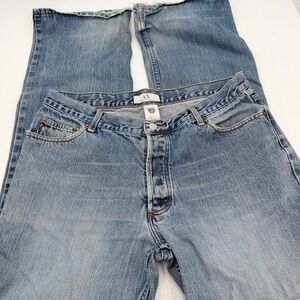 A/X Armani Exchange Jeans Mens 36x33 Cotton J101 Boot Blue USA Distressed Preppy